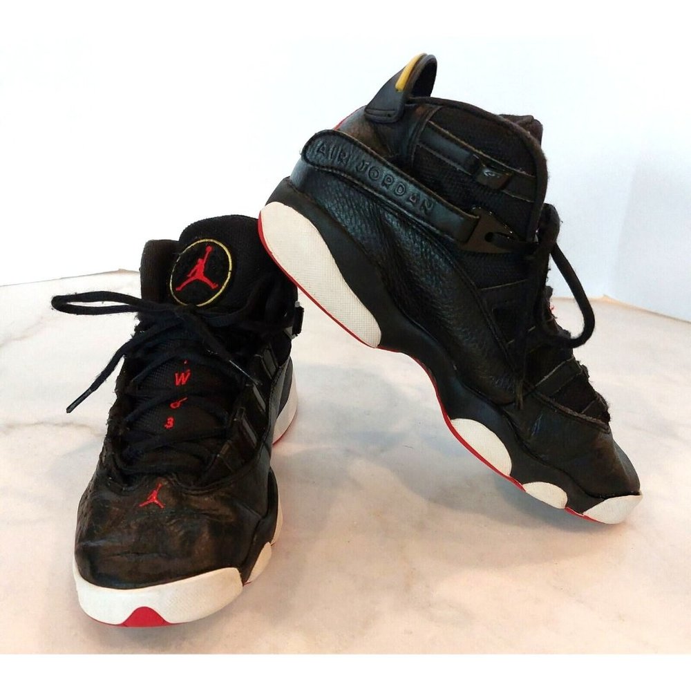 Nike Air Jordan 6‎ Rings 323419-063 Basketball Black Red White Size 7Y